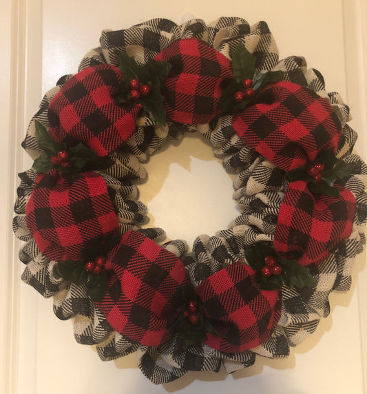 Christmas Buffalo Check Wreath