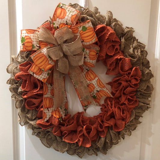 Simple Fall Burlap Wreath