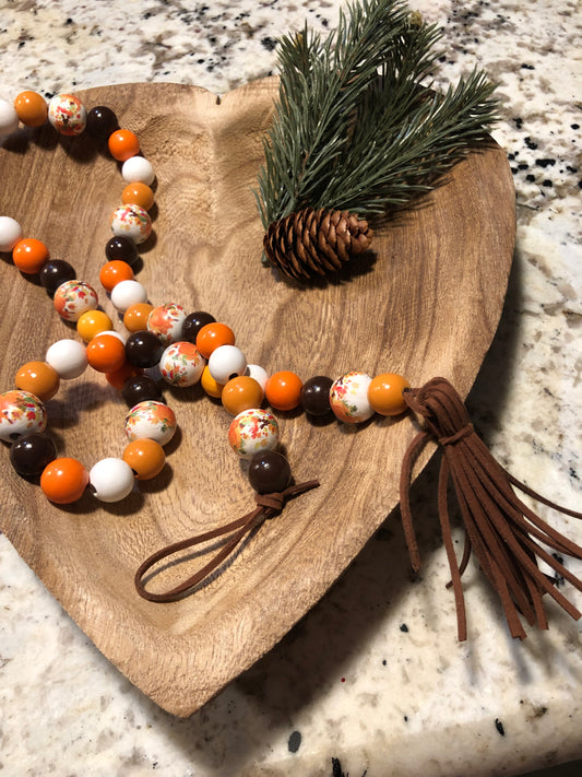 Fall Wood Bead Garland