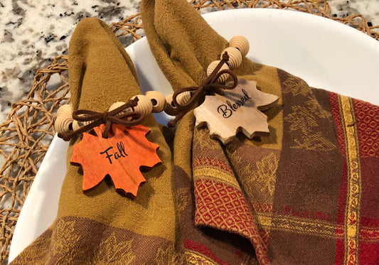 Fall wood bead napkin rings